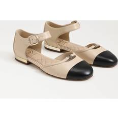 Multicolored Ballerinas Sam Edelman Rylie Cap Toe Mary Jane Flat Summer Sand/Black Leather Multi