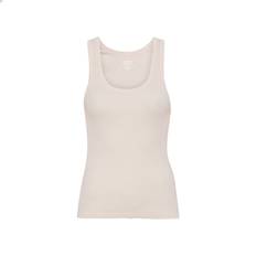 Colorful Standard Geripptes Tanktop Frau Organic ivory white Blanc