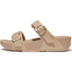 Fitflop Slides Fitflop Ledersandalen für Frauen Lulu Adjustable Slide Beige