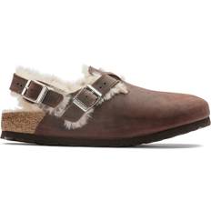 Braun - Damen Holzschuhe Birkenstock Damen-Clogs Tokio Shearling Oiled Leather Marron