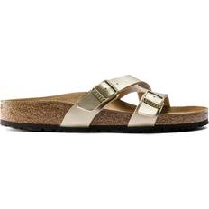 51 ½ - Golden Pantoffeln & Hausschuhe Birkenstock Yao Birko-Flor - Gold