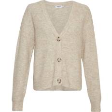 Damen - Hoher Kragen Cardigans Moss Copenhagen Strickjacke, Damen Kolina Hope Beige