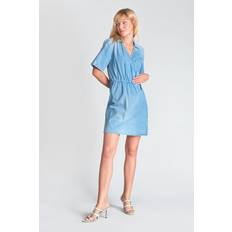 Femme - Vert Robes Le temps des cerises Robe Portefeuille En Jeans FLOE - Bleu