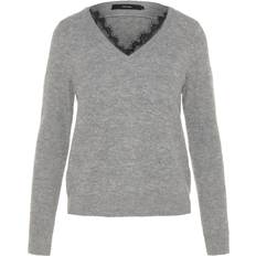 Vero Moda Clothing Vero Moda Pullover V-Ausschnitt Damen Vmiva Gris