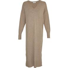 Nylon Dresses Moss Copenhagen Women's v-neck dress Hermine Rachelle Marron
