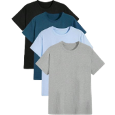 Shein Manfinity Basics Men Plus 4pcs Solid Round Neck Tee