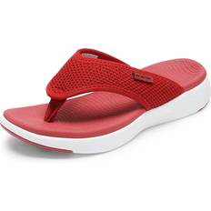 Multicolored - Women Flip-Flops Dream Pairs Womens Arch Support Soft Cushion Comfort Flip Flop Thong Sandal, Red6.5 Breeze-2