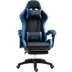 Ergonomisk Spelstol Med Ländkudde Och Fotstöd