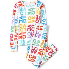 Children's Clothing The Children's Place Girls Rainbow Love Snug Fit Cotton Pajamas White