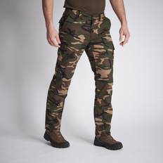 SOLOGNAC Robust Cargo Trousers Steppe 300 Camouflage Woodland Green Khaki
