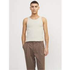 Jack & Jones Herr Linnen Jack & Jones Mykonos Rib Tank Top Moonbeam Beige