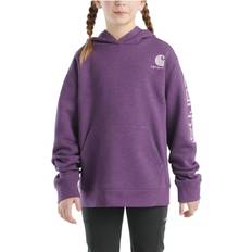 Purple Tops Carhartt Graphic Hooded Long-Sleeve Sweatshirt for Kids Majesty Heather