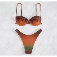 Brown - Women Bikini Sets Gubotare Sold by: Yiqingling Trading Co, Bikini Sets For Women Womens Two Piece Plus Halter Bikini Swimsuits Tummy Control Bathing Suits High Waisted Swimwear Coffee