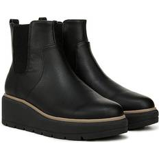 Faux Leather - Women Chelsea Boots Dr. Scholl's Women's Nice Day Max-Up Platform Lug Sole Chelsea Booties Black Faux Leather