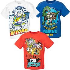 Tops Disney Pixar Toy Story Buzz Lightyear Woody Rex Little Boys Pack Graphic T-Shirts Multi