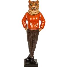 Romimex Röd Harts Tiger 14 x 37 x 10 cm Prydnadsfigur