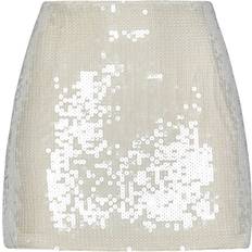 Beige - Mujer Faldas ROTATE Birger Christensen Sequins Mini Skirt Women Beige