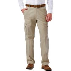 Haggar Mens Comfort Cargo Classic Fit Pant, 30, White 42 30