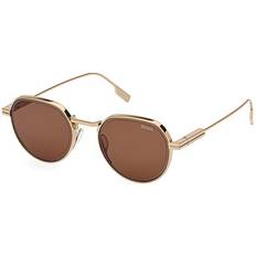 Ermenegildo Zegna Lunettes De Soleil En Métal - Shiny Light Bronze