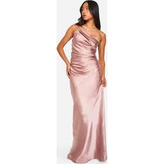 Pink - Sportswear Garment Dresses boohoo Womens Bridesmaid Satin Asymmetric Maxi Dress Pink