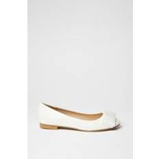 Faux Leather - Women Ballerinas Dorothy Perkins Pila Bow Ballet Flats White