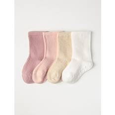 Lindex Rosa Strumpor Lindex Sock 4P Rib Solid 4-Pack Ribbade Strumpor