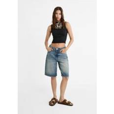 Stradivarius D95 Bermudastil Jorts - Mörkblå