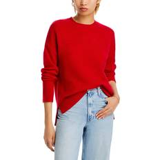 Aqua Tops Aqua Cashmere Drop Shoulder High Low Crewneck Sweater 100% Exclusive Big Apple Red