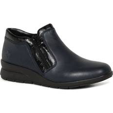 Rieker Women Boots Rieker Leather Arch-Supporting Ankle Boots - Navy