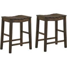 Whitcombe 24" Dark Oak Wood Seating Stool