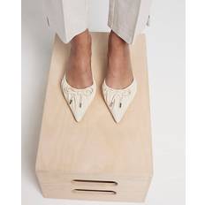 River Island Womens Cream Ruched Kitten Heel Court Shoes