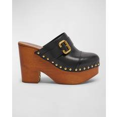 Leather - Women Clogs Chloé Jeannette Leather Platform Clogs BLACK 11B 41EU