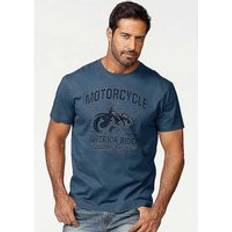 Printed Motorcycle T-Shirt Blue