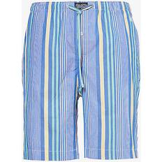 Men - Multicoloured Pyjamas Polo Ralph Lauren Mens Bluestripe Logo-embroidered Regular-fit Cotton Pyjamas Shorts Blue Multi Stripe