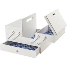 Natural Storage Boxes Medium Wooden Cantilever Sewing White with Interior Storage Box