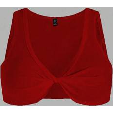 Red Tank Tops Shein Womens Twist Knot Red Crop Top Summer Solid Color Sexy Tank Top