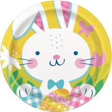 Amscan Pack of 8 eggcellent easter round 9" dinner plates easter party