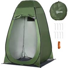 Pop-Up Duschtält Toaletttält För Camping, Mobil Utomhustoalett, Mörkgrön, Med Väska, 126X124X189Cm