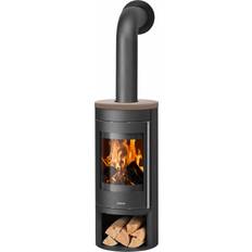 Marron Poêles à Bois Justus kaminofen mino 2.0 stahl schwarz top keramik grappa 5,5 kw raumluftunabh. braun schwarz