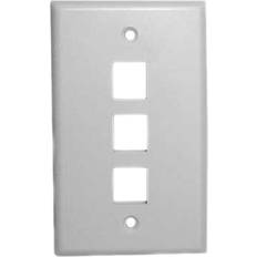 Electrical Accessories vanco 3 port keystone wallplate white [820103]