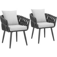 Gartenstühle tectake 2er Set Stuhl Lugano mit Aluminiumgestellen 61 x 60 x 73 cm