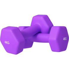 4 kg Dumbbells Sportnow Hexagonal Dumbbells Weights Pair 2 x 4kg