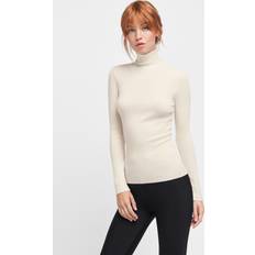Wolford Sweatere Wolford MERINO FINE RIB TOP LONG SLEEVES 8596 Ecrue