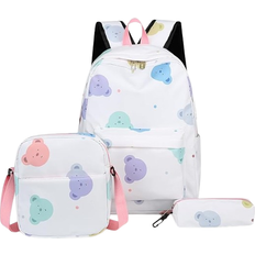 Arvalolet Cartoon Backpack 3 Pcs - White