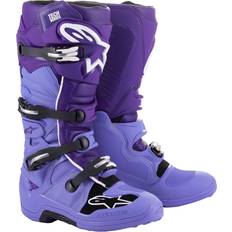 Purple Motorcycle Boots Alpinestars Tech MX Boots Double Purple-White