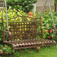 Metal Canopy Porch Swings Mandalay Iron Porch Swing Hammered