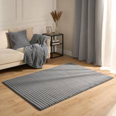 Solid Colour Carpets OHS Faux Fur Ribbed Grey