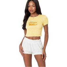 Jaune Chemisiers Edikted Women's Orange Smocked Gingham Top Yellow