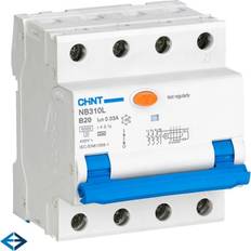 Chint Kombinationsbrytare RCBO 3P N B Karakteristik 20A 30mA 6kA