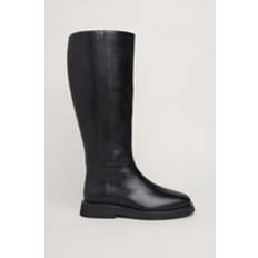 Black High Boots Seasalt Cornwall Wild Lands Leather Knee-High Boots Black